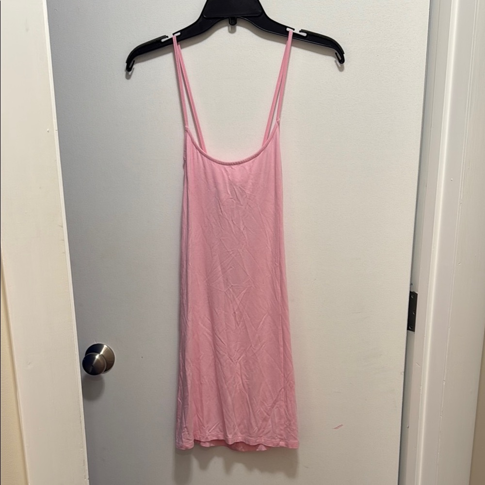 Pink Spaghetti Strap Dress with Back Bow Tie